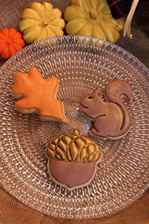 Sincap Meşe Palamudu Ve Yaprak Kurabiye Kalıbı Ve Hamur Şekillendirici 3lü Set