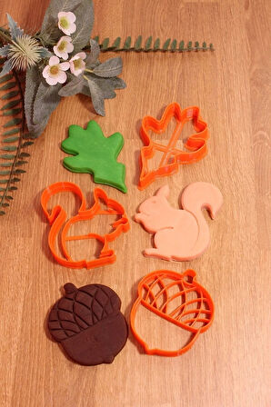 Sincap Meşe Palamudu Ve Yaprak Kurabiye Kalıbı Ve Hamur Şekillendirici 3lü Set