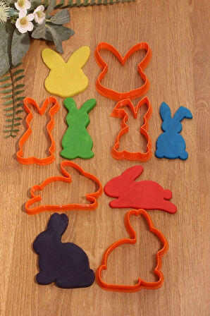 Tavşan 5'li Set Paskalya Kurabiye Kalıbı Ve Hamur Şekillendirici