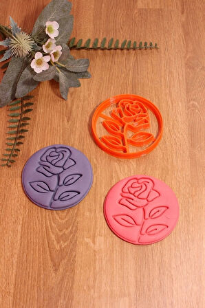 Gül Kalp Dolu Zarf Asma Kilit Love Yazılı Kalp 4'lü Set Kurabiye Kalıbı Ve Hamur Şekillendirici