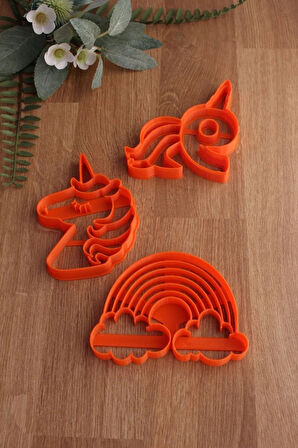 9 Yaş Doğum Günü Rakam Unicorn Gökkuşağı 3lü Set Kurabiye Kalıbı Ve Hamur Şekillendirici