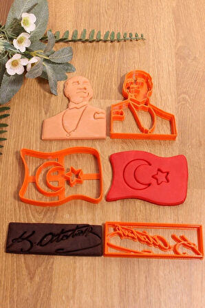 Atatürk Imzası Ve Türk Bayrağı Kurabiye Kalıbı Ve Hamur Şekillendirici