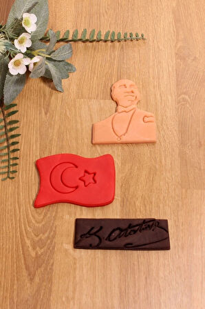 Atatürk Imzası Ve Türk Bayrağı Kurabiye Kalıbı Ve Hamur Şekillendirici