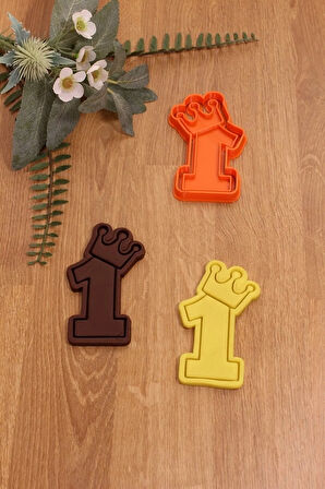 Taçlı 1 Bir Rakam Kurabiye Kalıbı Ve Hamur Şekillendirici