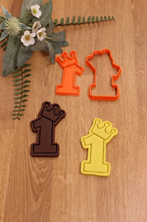 Taçlı 1 Bir Rakam Kurabiye Kalıbı Ve Hamur Şekillendirici