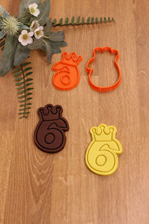 Taçlı 6 Altı Rakam Kurabiye Kalıbı Ve Hamur Şekillendirici