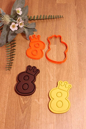 Taçlı 8 Sekiz Rakam Kurabiye Kalıbı Ve Hamur Şekillendirici