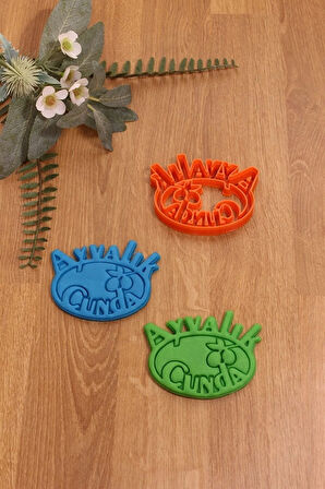 Ayvalık Cunda Zeytin Dalı Rakı Balık Deniz Güneş 3'lü Set Kurabiye Kalıbı Ve Hamur Şekillendirici