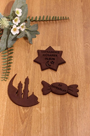 Ramazan Özel Bayramınız Mübarek Olsun Bayram Şekeri Kurabiye Kalıbı 3'lü Set