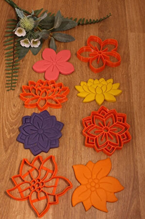 Bahar Çiçek Edelweiss Mandala Papatya Lotus 4'lü Set Kurabiye Kalıbı