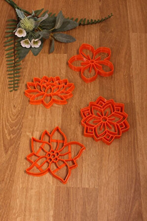 Bahar Çiçek Edelweiss Mandala Papatya Lotus 4'lü Set Kurabiye Kalıbı