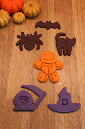 Halloween Cadılar Bayramı Örümcek Yarasa Voodoo Kurabiye Adam 6'lı Set Kurabiye Kurabiye Kalıbı