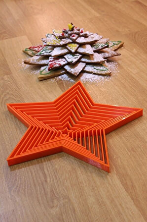 Kolay Yılbaşı Ağacı Kurabiyesi Yapımı 10lu Yıldız Kurabiye Kalıbı Ve Hamur Şekillendirici Set