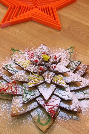 Kolay Yılbaşı Ağacı Kurabiyesi Yapımı 10lu Yıldız Kurabiye Kalıbı Ve Hamur Şekillendirici Set