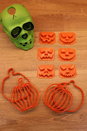 Halloween Cadılar Bayramı Korkutucu Kabak Suratlar Kurabiye Kalıbı ve Hamur Şekillendirici