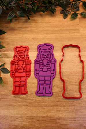 Yılbaşı Yeni Yıl Noel Fındıkkıran Nutcracker 2'li Kurabiye Kalıbı ve Hamur Şekillendirici