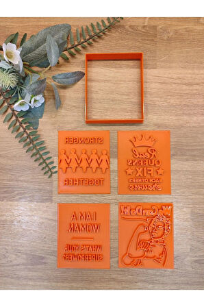 Kadınlar Günü Özel Woman Superpower Stronger Together We Can Do It Hamur Şekillendirici Seti