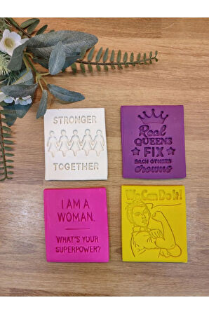 Kadınlar Günü Özel Woman Superpower Stronger Together We Can Do It Hamur Şekillendirici Seti