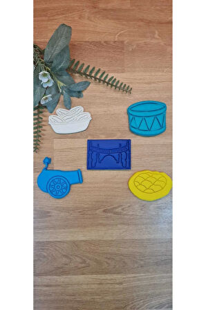 Hoşgeldin Ramazan Hurma Davul Top Pide Kurabiye Kalıbı ve Hamur Şekillendirici Seti