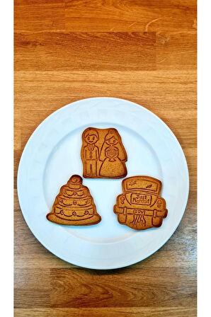 Evlilik Wedding Gelin Damat Düğün Pastası Gelin Arabası Kurabiye Kalıbı ve Hamur Şekillendirici Seti