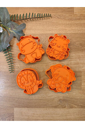 Sevimli Hipopotam Aslan Kaplan Fil Kurabiye Kalıbı ve Hamur Şekillendirici