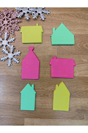 Yılbaşı Yeni Yıl Minik Evler 6'lı Set Kurabiye Kalıbı ve Hamur Şekillendirici