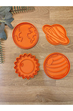 Gezegenler Dünya Mars Satürn Güneş Kurabiye Kalıbı Seti