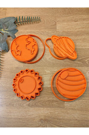 Gezegenler Dünya Mars Satürn Güneş Kurabiye Kalıbı Seti