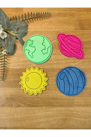 Gezegenler Dünya Mars Satürn Güneş Kurabiye Kalıbı Seti