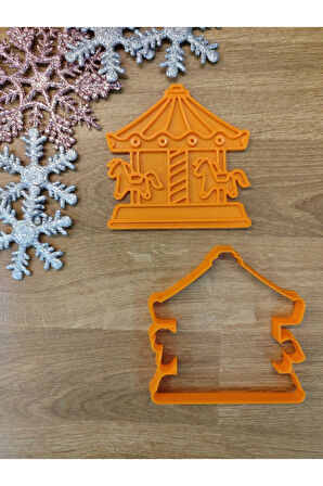 Yılbaşı Yeni Yıl Atlı Karınca Carousel Karusel Kurabiye Kalıbı ve Hamur Şekillendirici