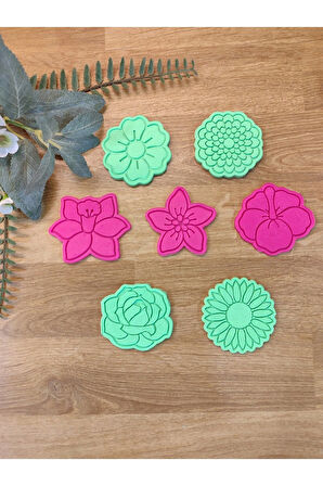 Sevimli Çiçekler Ortanca Gül Papatya Zambak Ayçiçeği Kurabiye Kalıbı Seti