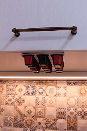 Nespresso Kapsül Kahve Uyumlu Yapıştırmalı Tutucu Düzenleyici Beyaz 40 Kapsül