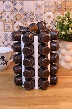 Tchibo Cafissimo Kapsül Kahve Uyumlu Tutucu Dekoratif Çok Amaçlı Stand Beyaz