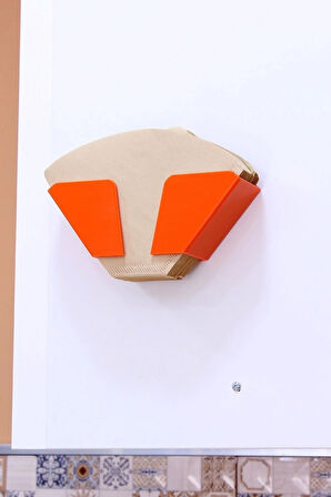 Kahve Filtre Kağıdı Tutucu Düzenleyici Organizer Asılabilir Stand Turuncu Ve 7 gr Kahve Ölçü Kaşığı