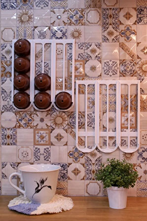 Nescafe Dolce Gusto Kapsül Kahve Uyumlu Yapıştırmalı Tutucu Düzenleyici Organizer Beyaz 24 Kapsül