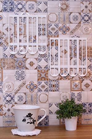 Nespresso Kapsül Kahve Uyumlu Yapıştırmalı Tutucu Düzenleyici Organizer Granit Beyaz 40 Kapsül