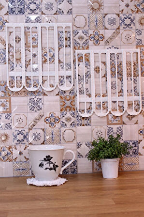 Tchibo Cafissimo Kapsül Kahve Uyumlu Yapıştırmalı Tutucu Düzenleyici Granit Beyaz 40 Kapsül