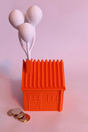 Balonlu Ev Kumbara Dekoratif Biblo