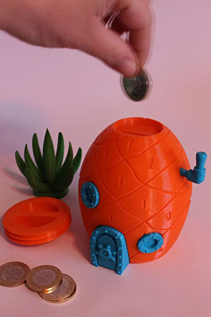 Ananas Evi Gizli Kumbara Dekoratif Biblo