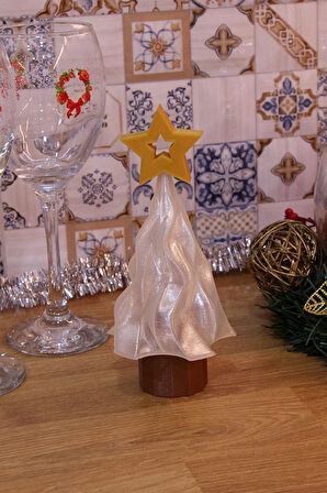 Led Mum Işıklı Yılbaşı Noel Çam Ağacı Dekoratif Biblo 17 Cm