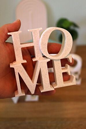 Home Love Hope Dekoratif Yazı Obje Granit Görünümlü Beyaz