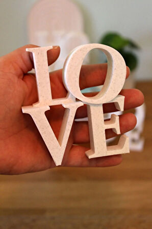 Home Love Hope Dekoratif Yazı Obje Granit Görünümlü Beyaz