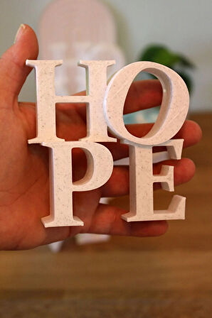 Home Love Hope Dekoratif Yazı Obje Granit Görünümlü Beyaz