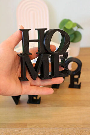 Home Love Hope Dekoratif Yazı Obje Siyah