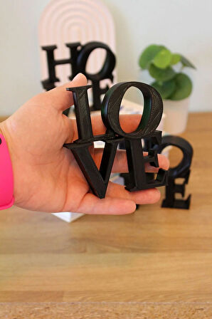 Home Love Hope Dekoratif Yazı Obje Siyah