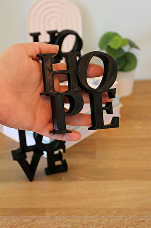 Home Love Hope Dekoratif Yazı Obje Siyah