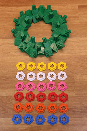 Çiçekli Çelenk Wreath Duvar Dekoru Kapı Süsü