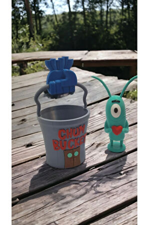 Plankton Kalpli Figür Ve Bucket Evi Dekoratif Obje