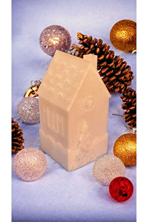 Led Mum Işıklı Yılbaşı Evi Dekoratif Biblo 7x7x14 cm