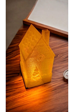 Led Mum Işıklı Yılbaşı Evi Dekoratif Biblo 7x7x14 cm